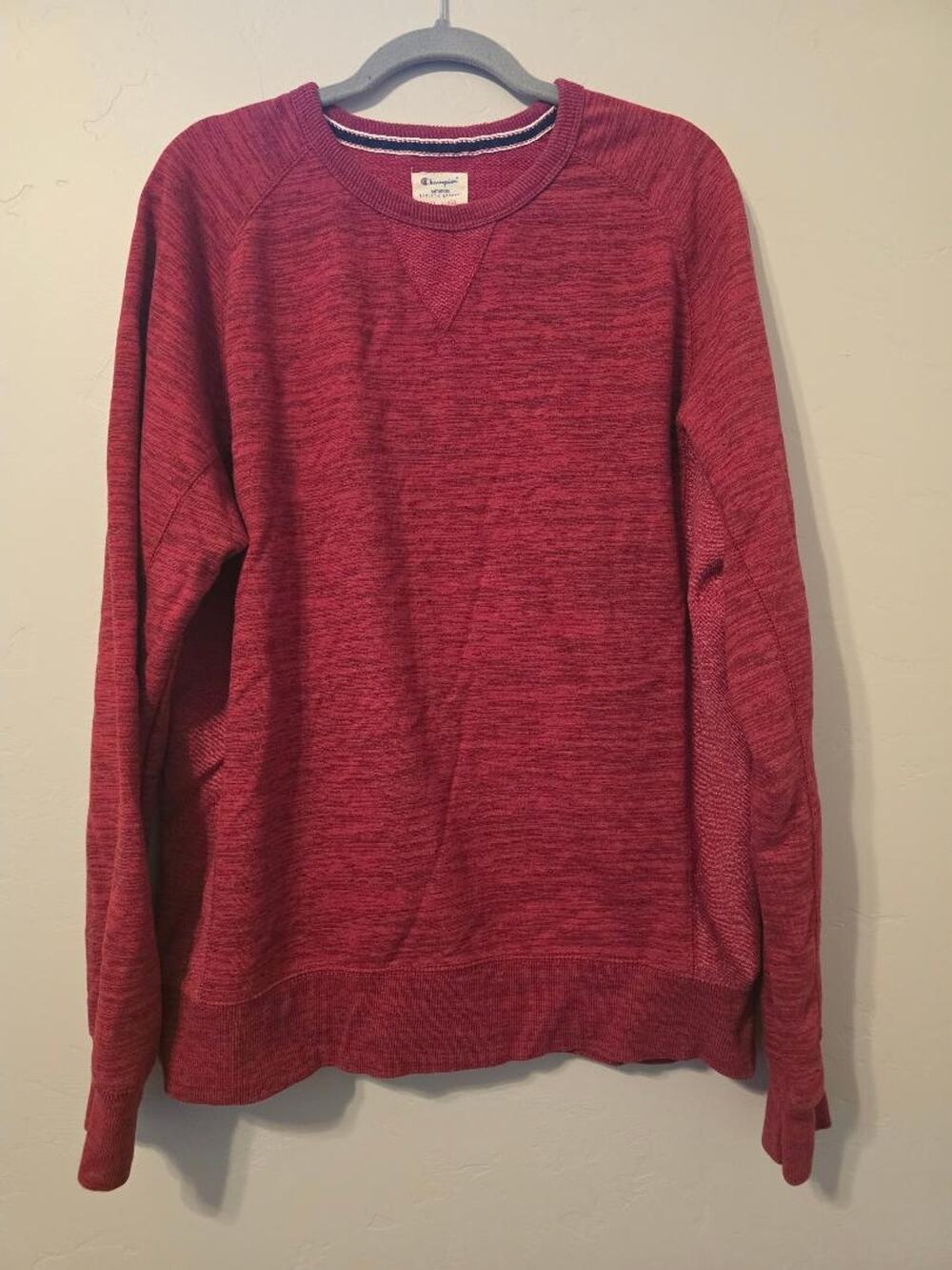 Champion Red Heather Crewneck Sweatshirt Mens Large Athletic Pullover